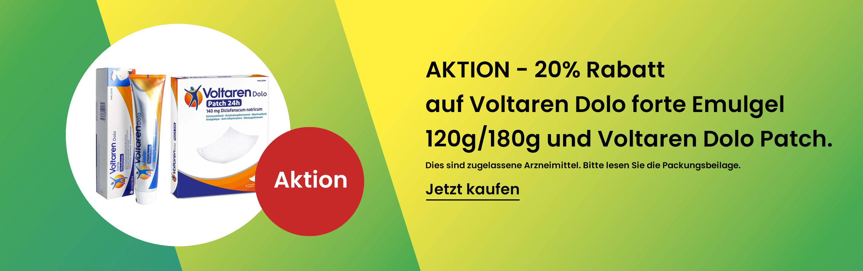 20% Rabatt auf Voltaren Dolo forte Emulgel 120g/180g und Voltaren Dolo Patch